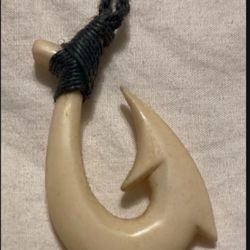 Hawaiian Fish Hook Necklace Hand Carved, Maui Hook, Polynesian