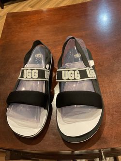 UGG Sandals Black and White Size 6