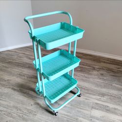 Rolling Utility Organizer Cart Mint Blue