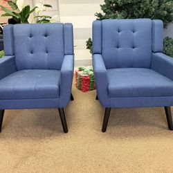 Modern Accent Chair, Soft Linen Upholstered Ergonomics Accent Chair for Adults, Living Room Armchair Single Sofa Chair with Black Legs for Living Room