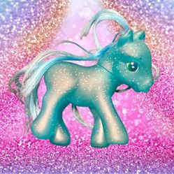 Hasbro 2000s My Little Pony G3 Skywishes Blue Translucent Figurine, 4.5”