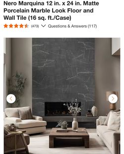 Nero Marquina 12 in. x 24 in. Matte Porcelain Marble Look Floor and Wall Tile (16 sq. ft./Case)