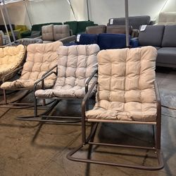 Brand New 450lbs Capacity Papasan Rocking Chair with Footrest