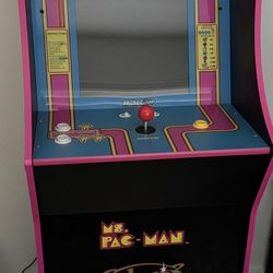 Arcade1up Ms. Pac-Man Arcade Machine Includes (4) Video Games + Riser