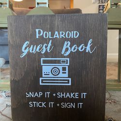 Polaroid Guest Book Wooden Sign  Thumbnail