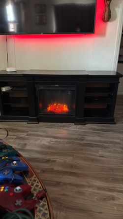 Black Fire Place Console