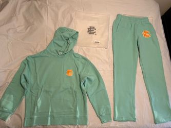 Eric Emanuel Hoodie & Sweatpants Set - Light Blue/Teal size large