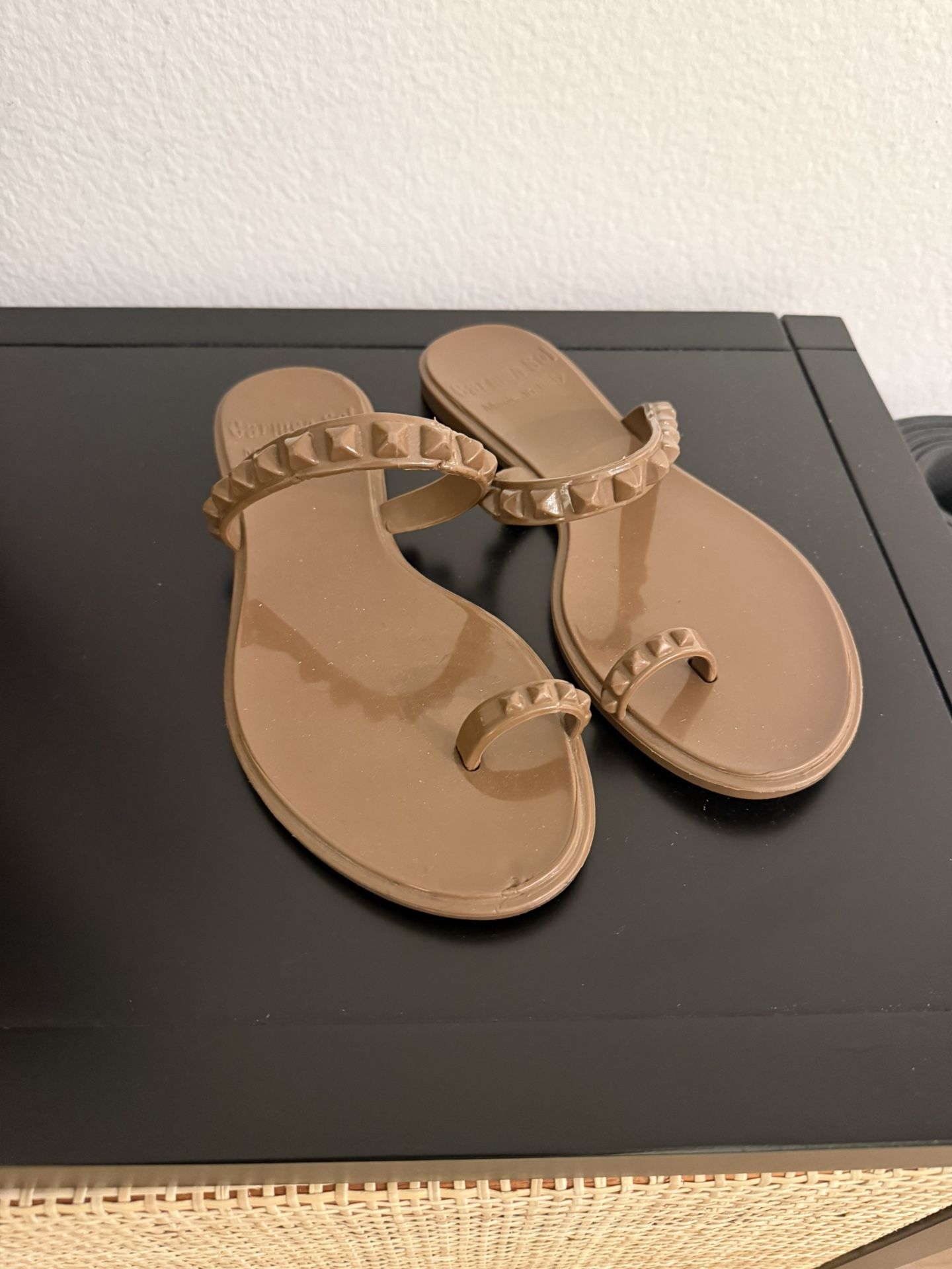 CARMEN SOL Maria Flat Jelly Sandals, Size 37