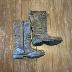 Size 10 Gray Studded Boots 