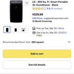 LG  Portable A/C  Great deal!