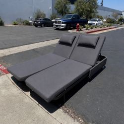 New Outdoor Patio Double Daybed Adjustable Aluminum Frame