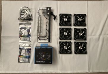 Lian Li O11D Distro Plate, Pump, 6 Uni SL120 RGB Fans, Extras