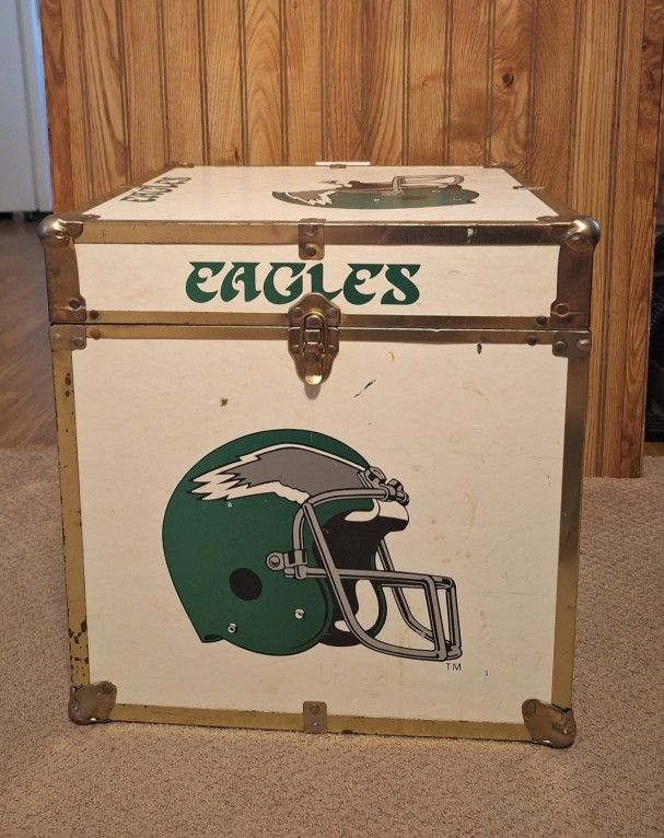 Vintage Philadelphia Eagles Wood Storage Crate Box Rare 16×16