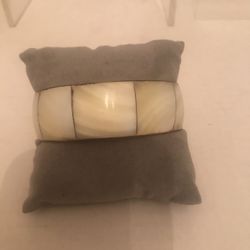 Vintage Bangle Bracelet Goldtone Beige 