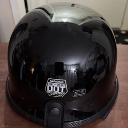 Half Shell Dull Black Hawk Motorcycle Plain Helmet DOT Approved - CH-627 No.218