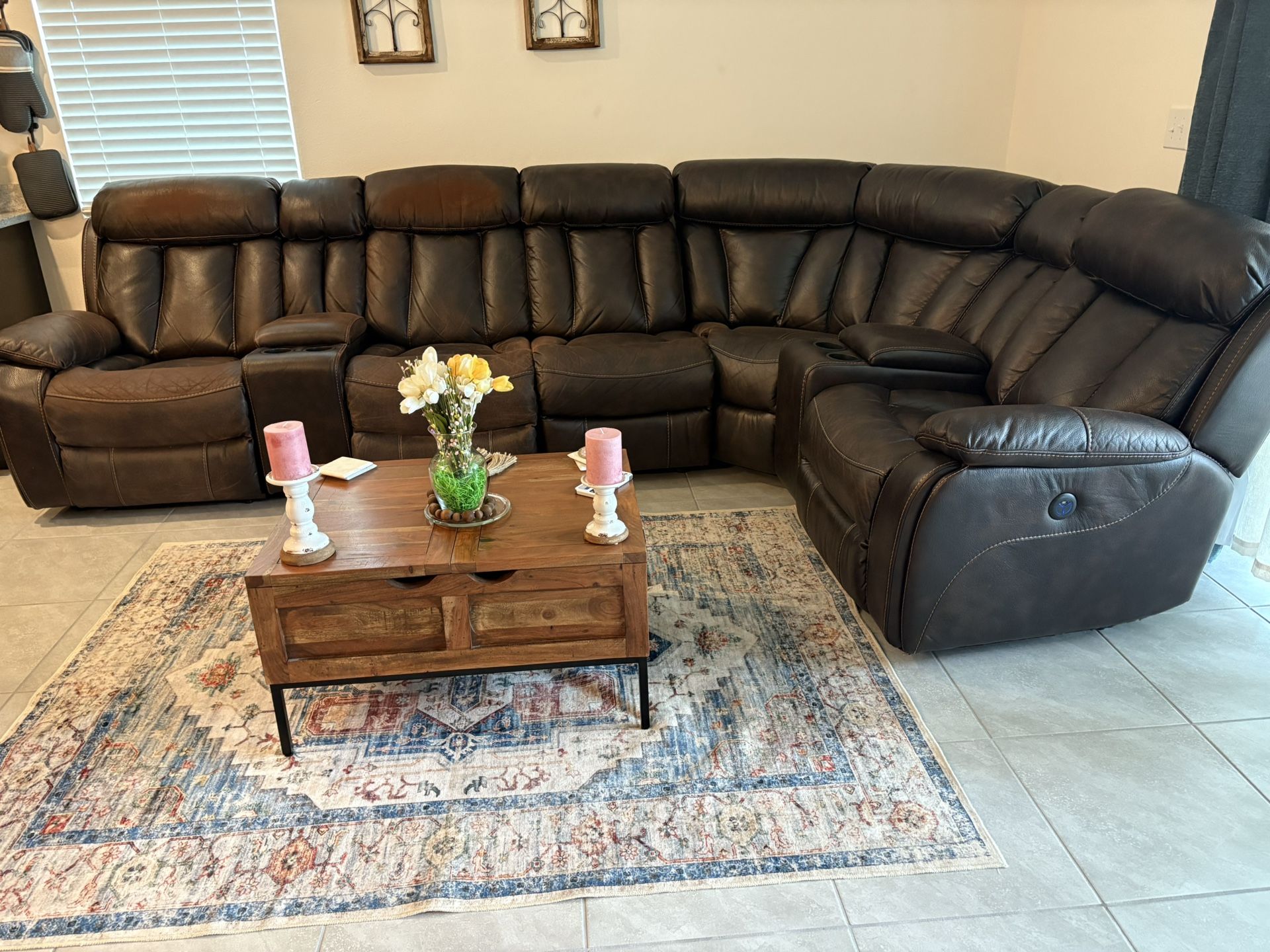 7 Piece Leather Sectional