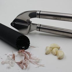 Brand New, Unused Stainless Steel Garlic Press and Peeler Set - Heavy Duty Garlic Masher, Crusher, Mincer, Presser & Silicone Peeler