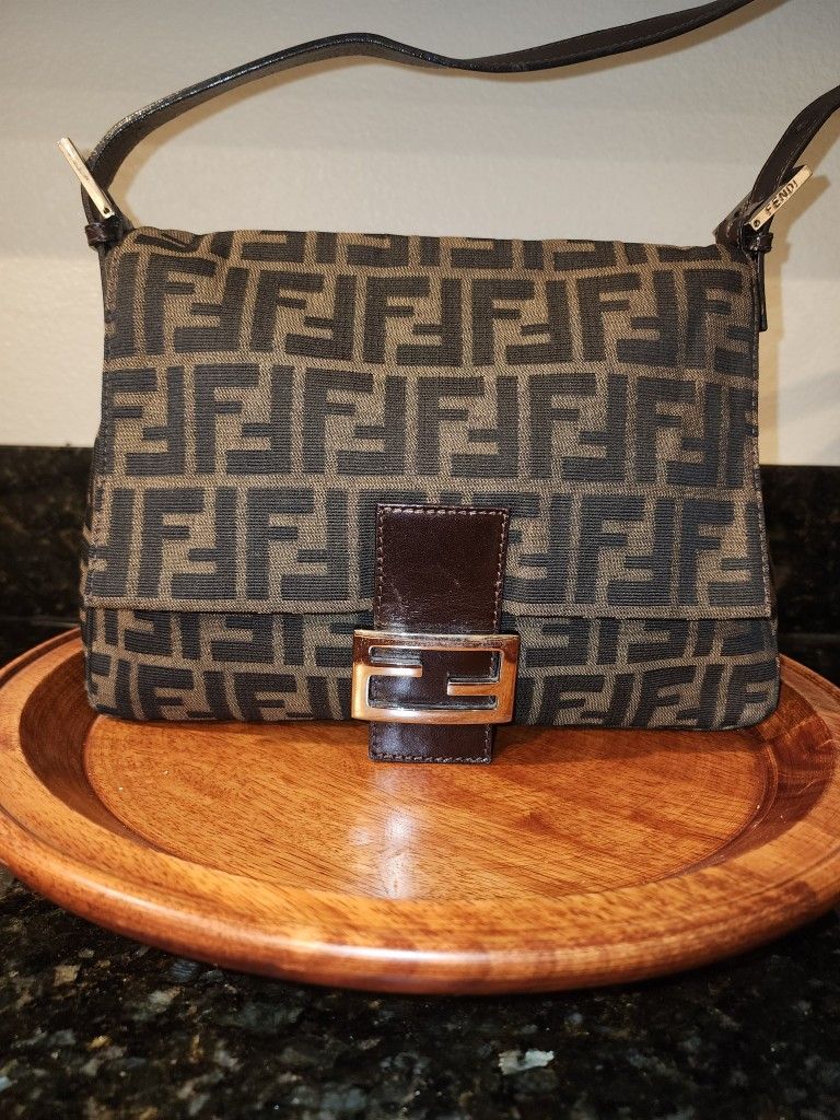 FENDI Baguette ZUCCA Shoulder Bag