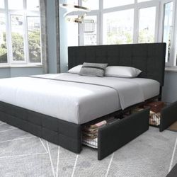 King Size Bed frame With Storage Drawers
