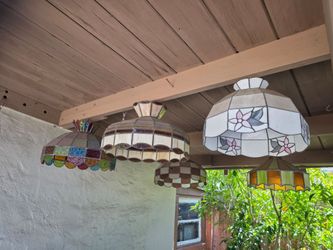 Vintage stained glass lamps