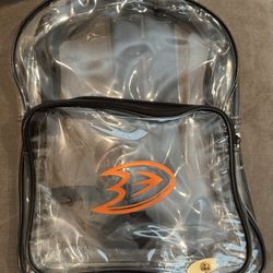 Anaheim Ducks 2 Clear Backpacks and 2 mini cosmetic bags