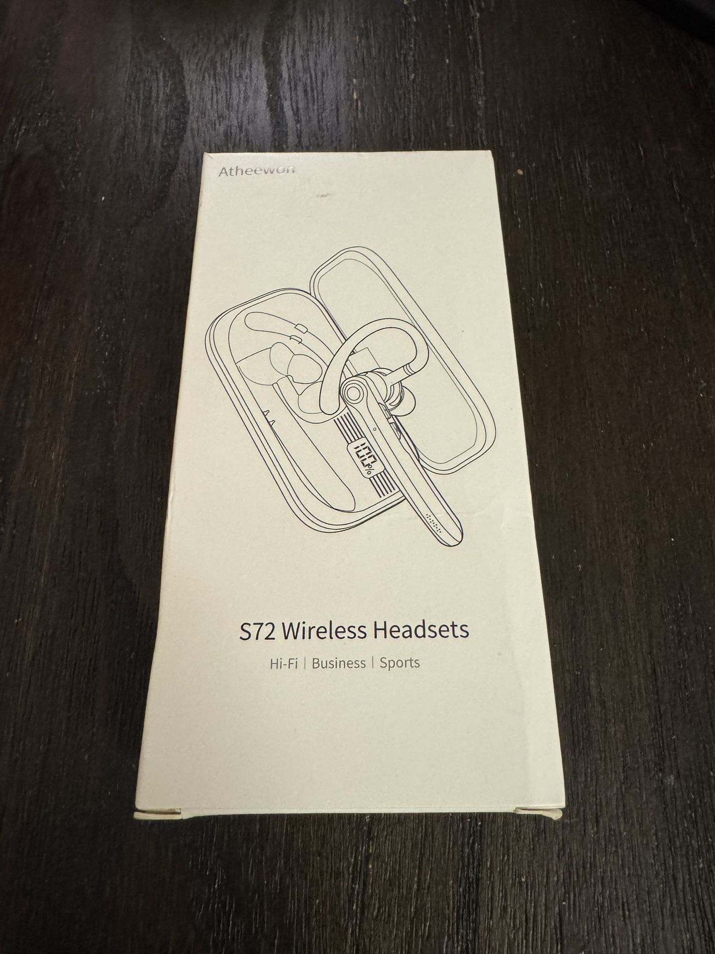 Atheewon S72 Wireless Headsets, described as suitable for Hi-Fi, Business, and Sports use