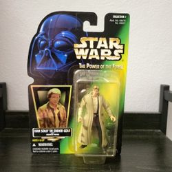 NIP Kenner POTF Green Card Han Solo In Endor Gear Holo Card 3C