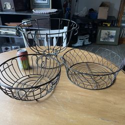 Heavy duty large Metal Fruit bowls. 12”-15”. Rochester wa