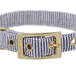 Boots& Barkley Large Buckle Style Railroad Classic Stripe Adjustable Dog Collar.