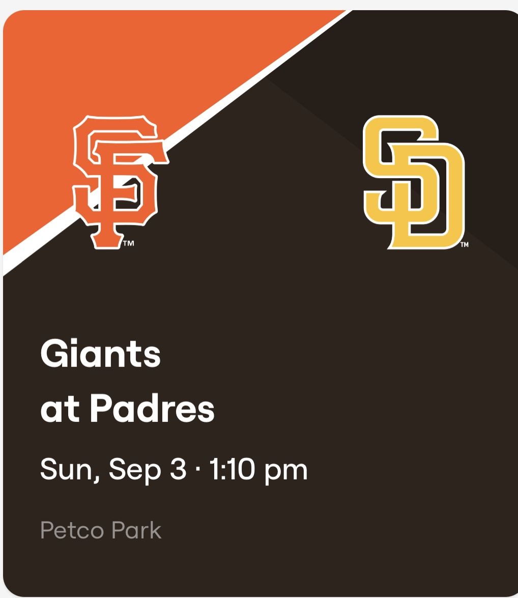 Pair of SF Giants Tickets