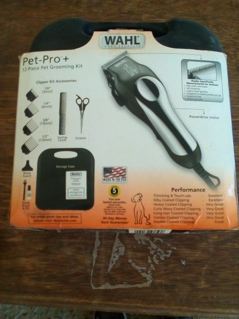 WAHL pet -pro 12piece pet Grooming Kit. Blade Specifically for animals.