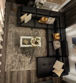 Leather sectional sofa