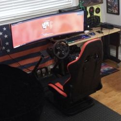PC Gaming Set Up, Simulator, Ultrawide Monitor 