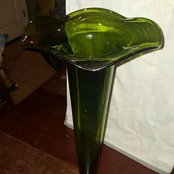 Tall Green Flower Vase