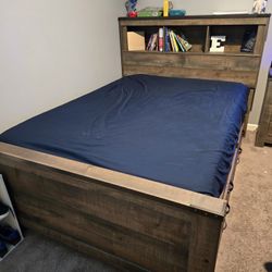 Bed Frame, Night Stand, 5 Drawer Chest, 