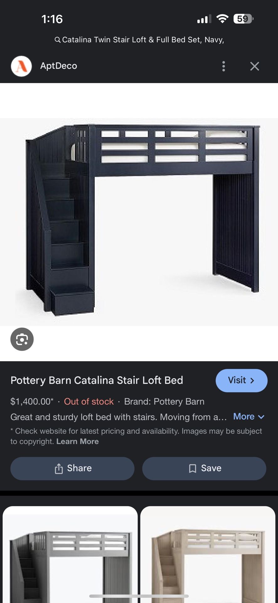 Pottery Barn Loft Bunk Bed With Stairs