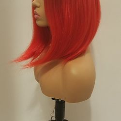 Short Red Straight Wig