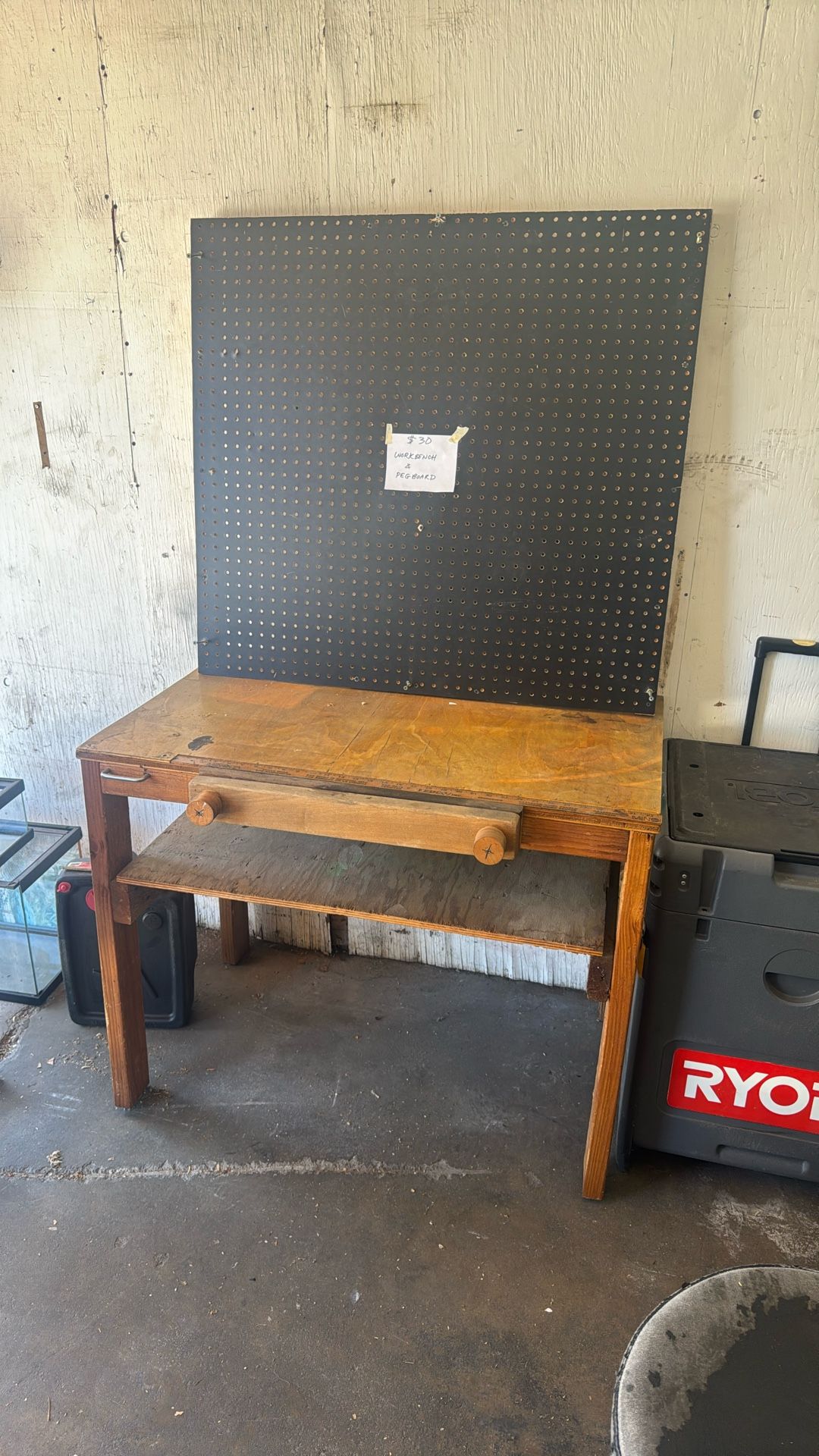 Work Bench And Peg Board