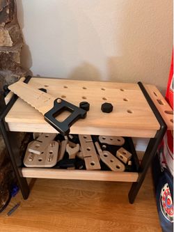 Crate and Barrel Wooden Tool Bench