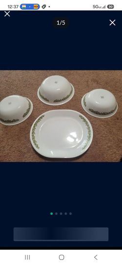 Corelle Set 1 Large Serving Platter & 2 small bowl and 1 big size Bowl Spring Blossom Crazy Daisy set of 4