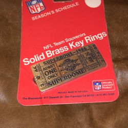 Solid brass key ring Super Bowl, 1986