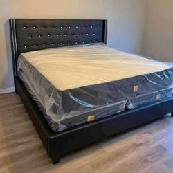 Brand New Queen Size Bed Frame With Mattress Available 