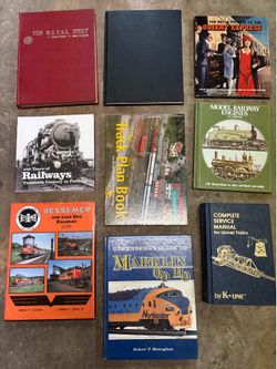 Lot of 9 high end train and railroad books