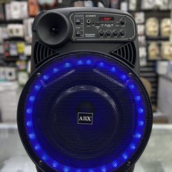 15” Bluetooth Rechargeable Party Speaker w/Wired mic