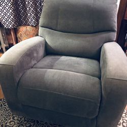 SWIVEL GLIDER RECLINER in MICROFIBER STAIN RESISTANT in GRANITE COLOR - Gently used Pet & Smoke free Environment - PRICED TO SELL