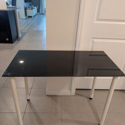 Ikea Desk Table Black Glass Top