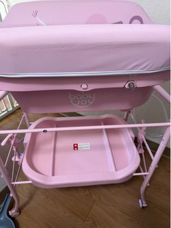 BABY JOY Baby Bathtub with Changing Table