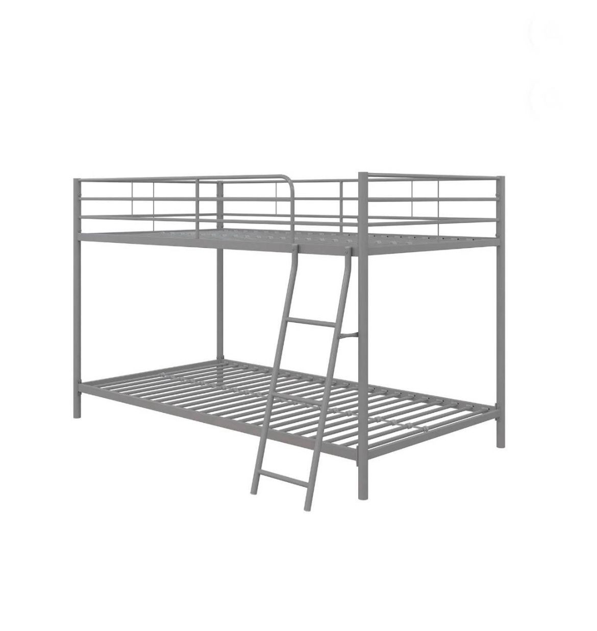Twin over Twin Low Profile Junior Bunk Bed, Silver