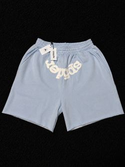 Sp5der OG ‘Light Blue Web Logo Sweat Shorts