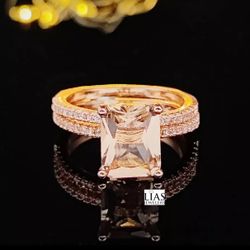 New 18k Rose Gold Wedding Ring Set 